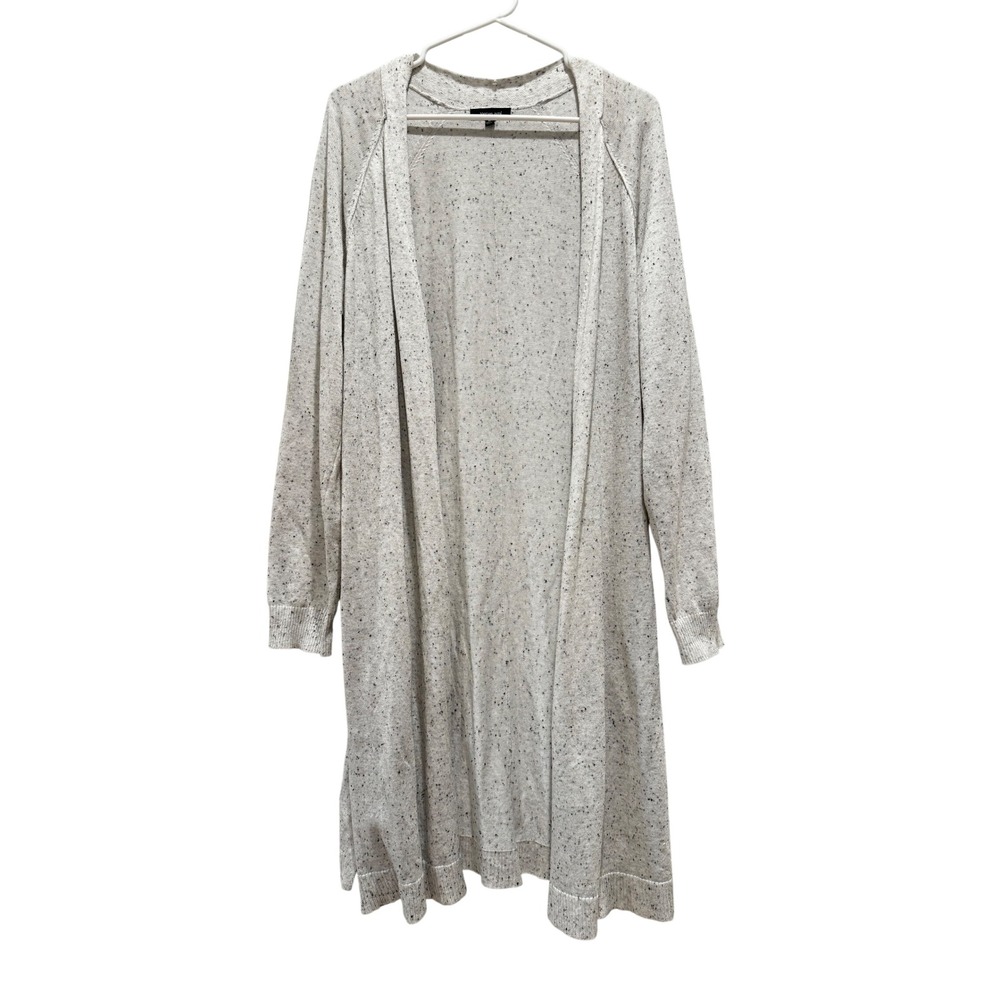 Verve Ami Speckled Knit Open Front‎ Long Cardigan Sweater XL Gray